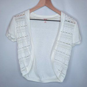 Mossimo Supply Co. Cropped Shrug Sweater; White; S/P
